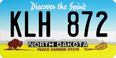 ND license plate KLH872