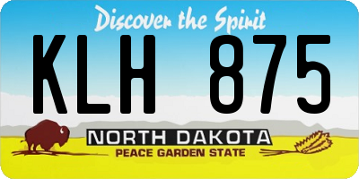 ND license plate KLH875