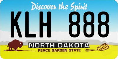 ND license plate KLH888