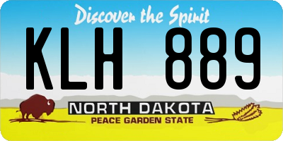 ND license plate KLH889