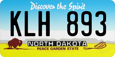 ND license plate KLH893