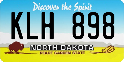 ND license plate KLH898