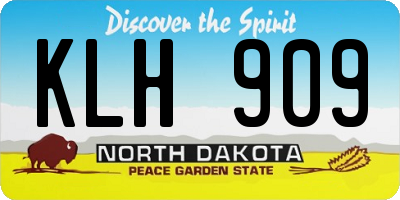 ND license plate KLH909