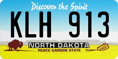 ND license plate KLH913