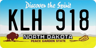 ND license plate KLH918