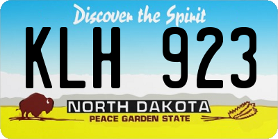 ND license plate KLH923