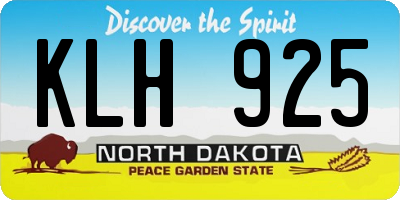 ND license plate KLH925