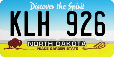 ND license plate KLH926