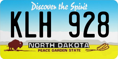 ND license plate KLH928