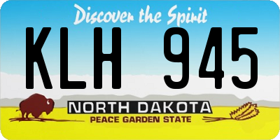 ND license plate KLH945