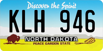 ND license plate KLH946