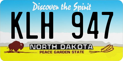 ND license plate KLH947