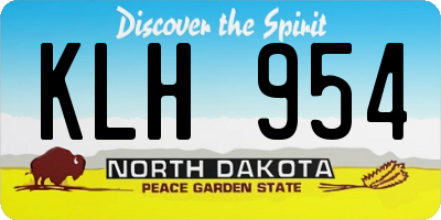 ND license plate KLH954