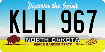 ND license plate KLH967