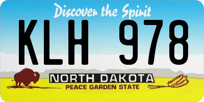 ND license plate KLH978