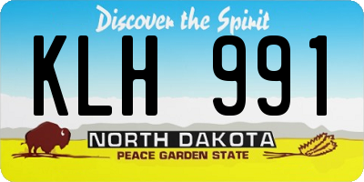 ND license plate KLH991