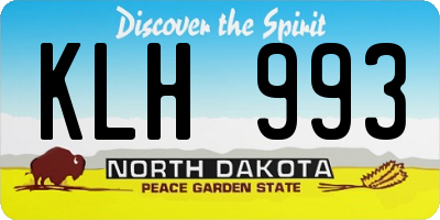 ND license plate KLH993