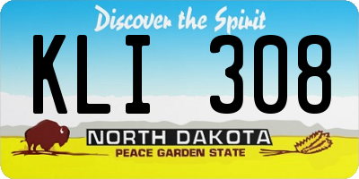 ND license plate KLI308