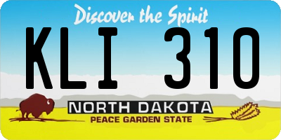 ND license plate KLI310