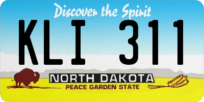 ND license plate KLI311