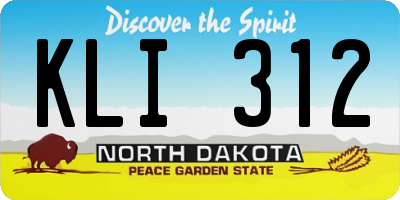 ND license plate KLI312
