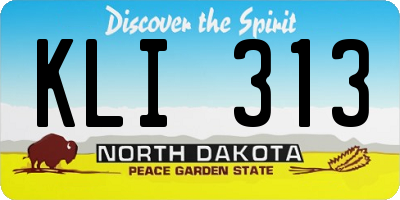 ND license plate KLI313
