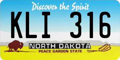 ND license plate KLI316