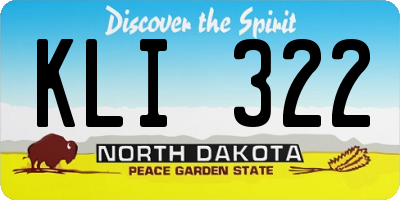 ND license plate KLI322