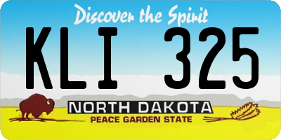 ND license plate KLI325