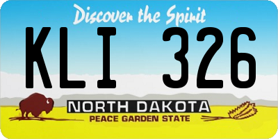 ND license plate KLI326