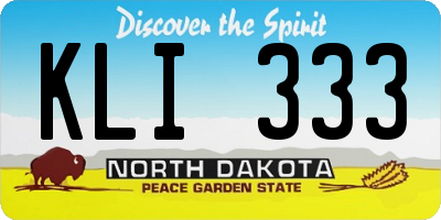 ND license plate KLI333