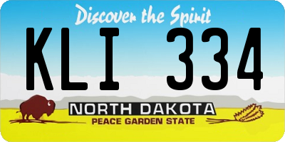 ND license plate KLI334