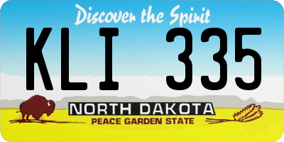 ND license plate KLI335