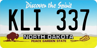 ND license plate KLI337