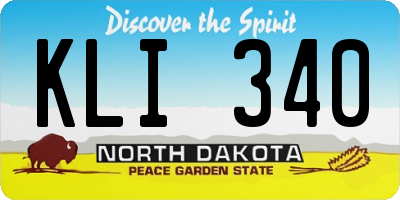 ND license plate KLI340