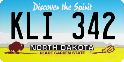 ND license plate KLI342