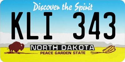 ND license plate KLI343