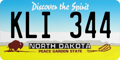 ND license plate KLI344