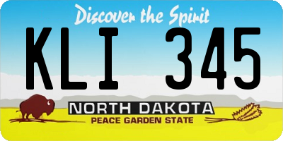 ND license plate KLI345