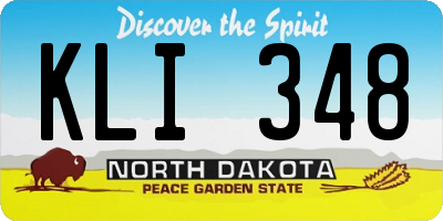 ND license plate KLI348