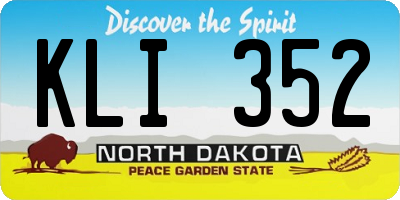 ND license plate KLI352