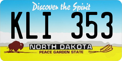ND license plate KLI353