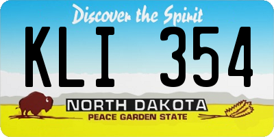 ND license plate KLI354