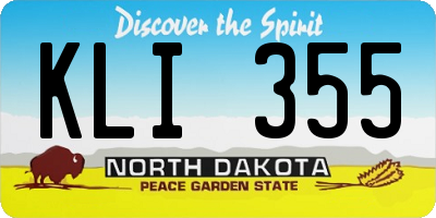 ND license plate KLI355