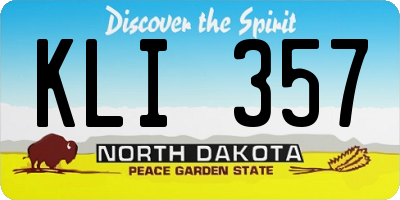 ND license plate KLI357