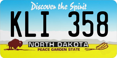 ND license plate KLI358