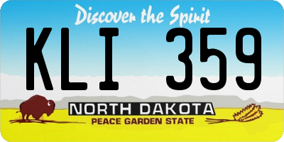 ND license plate KLI359