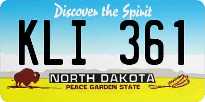 ND license plate KLI361
