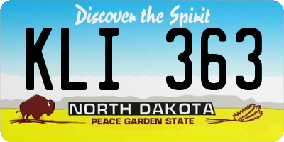 ND license plate KLI363