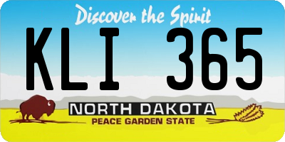 ND license plate KLI365